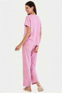 Sweet Dreams Printed Pyjama  Set - Dusty Rose — thumbnail 2